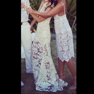 Lulu’s White Hot Peek-A-Boo dress